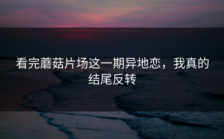 看完蘑菇片场这一期异地恋，我真的结尾反转