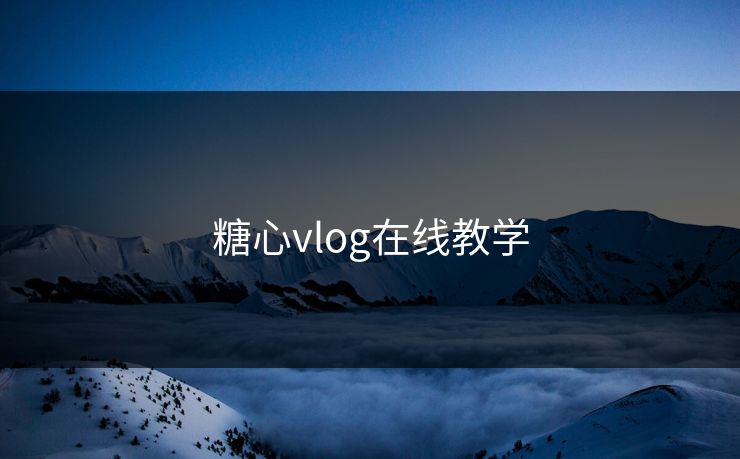 糖心vlog在线教学