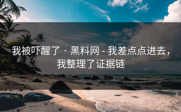 我被吓醒了 · 黑料网 - 我差点点进去,我整理了证据链 我被吓醒了 · 黑料网 - 我差点点进去,我整理了证据链